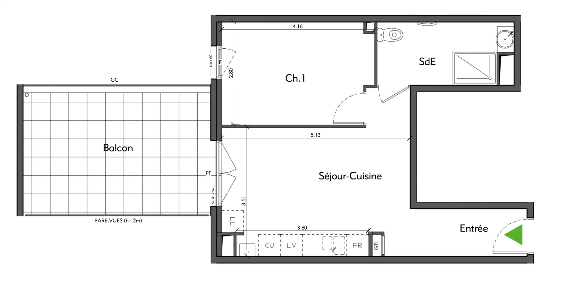 Appartement T2 – Hyper centre